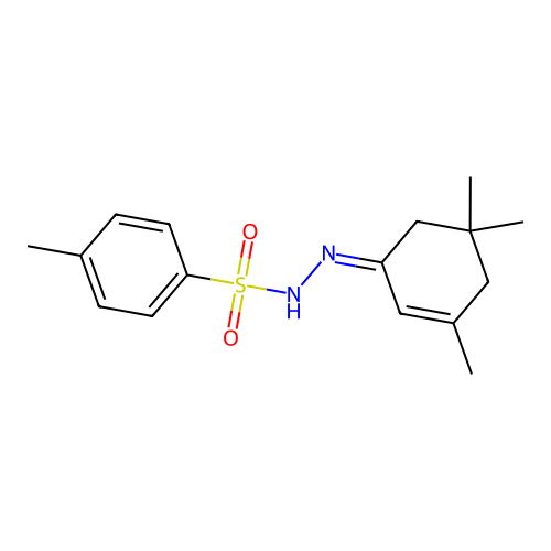4-methyl-N-[(Z)-(3,5,5-trimethylcyclohex-2-en-1-ylidene)amino]benzenesulfonamide structure
