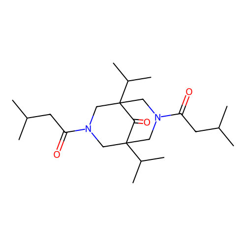 3,7-Bis(3-methylbutanoyl)-1,5-di(propan-2-yl)-3,7-diazabicyclo[3.3.1]nonan-9-one structure