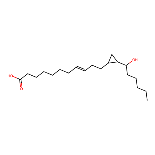 (Z)-14-Hydroxy-12,13-methano-8-nonadecenoic acid structure