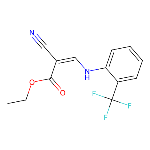Ethyl 2-cyano-3-[2-(trifluoromethyl)anilino]prop-2-enoate structure