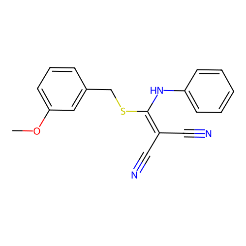 {[(3-Methoxybenzyl)sulfanyl](phenylamino)methylidene}propanedinitrile structure