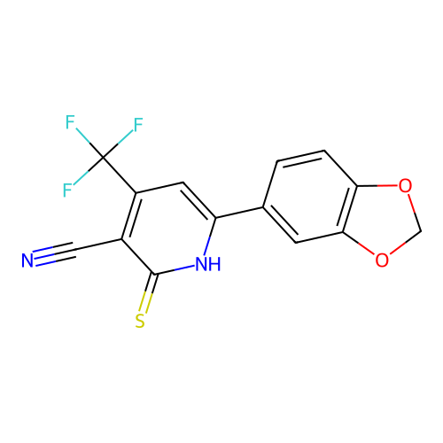 6-(1,3-Benzodioxol-5-yl)-2-sulfanyl-4-(trifluoromethyl)pyridine-3-carbonitrile structure
