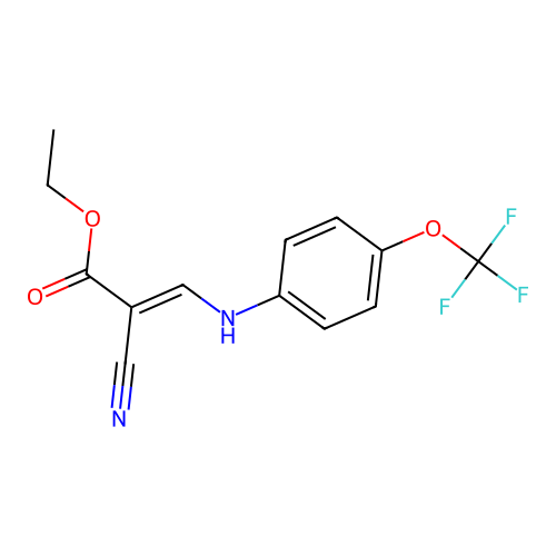 ethyl (2E)-2-cyano-3-{[4-(trifluoromethoxy)phenyl]amino}prop-2-enoate structure