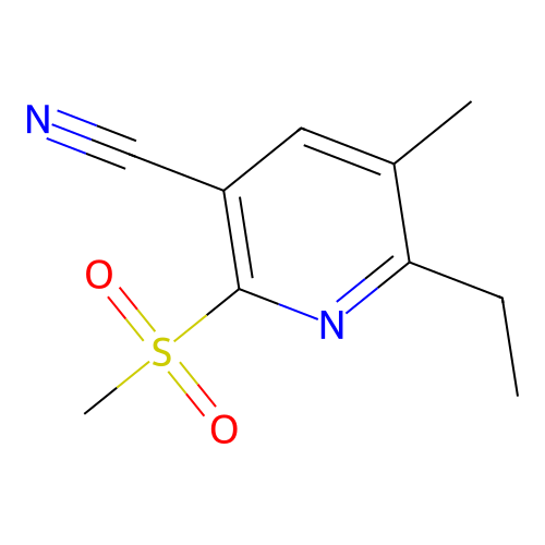 6-Ethyl-5-methyl-2-(methylsulfonyl)pyridine-3-carbonitrile structure