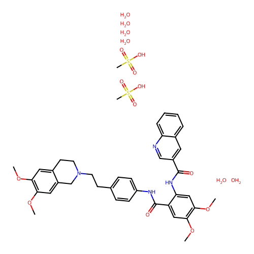 Tariquidar Methanesulfonate Hydrate structure