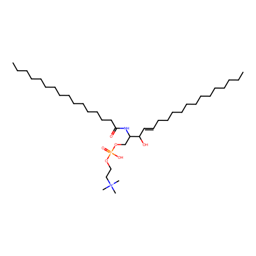 N-Hexadecanoyl-D-sphingosine-1-phosphocholine structure