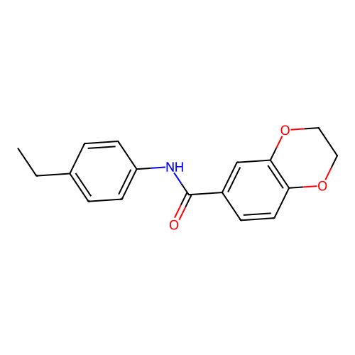 N-(4-ethylphenyl)-2,3-dihydro-1,4-benzodioxine-6-carboxamide structure