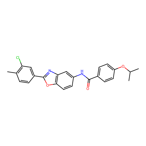 N-[2-(3-chloro-4-methylphenyl)-1,3-benzoxazol-5-yl]-4-(propan-2-yloxy)benzamide structure