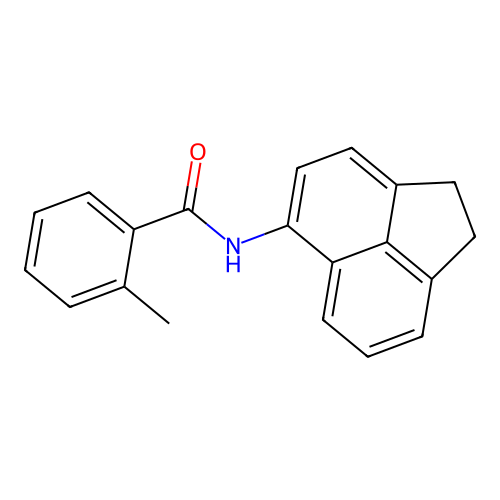 N-(1,2-dihydroacenaphthylen-5-yl)-2-methylbenzamide structure