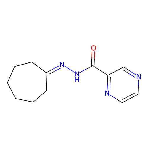 N'-cycloheptylidenepyrazine-2-carbohydrazide structure