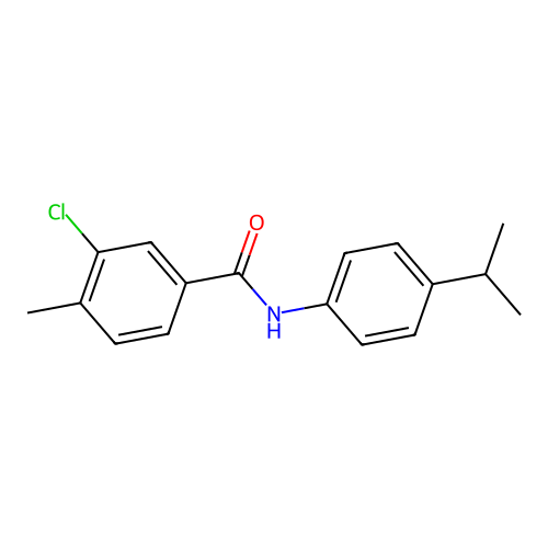 3-chloro-4-methyl-N-[4-(propan-2-yl)phenyl]benzamide structure