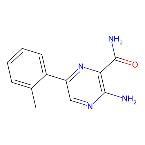 3-Amino-6-(2-methylphenyl)-2-pyrazinecarboxamide structure