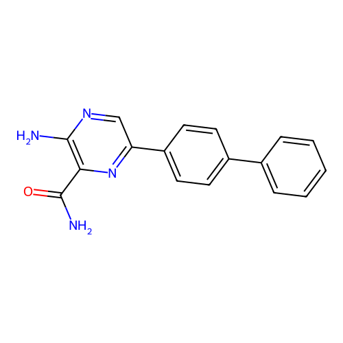 3-Amino-6-[1,1'-biphenyl]-4-yl-2-pyrazinecarboxamide structure