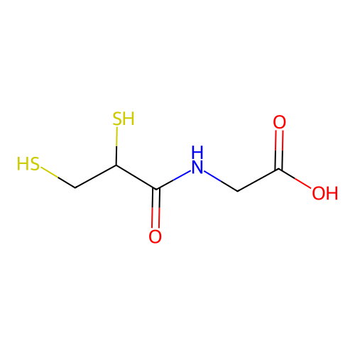 Glycine, N-(2,3-dimercapto-1-oxopropyl)- structure