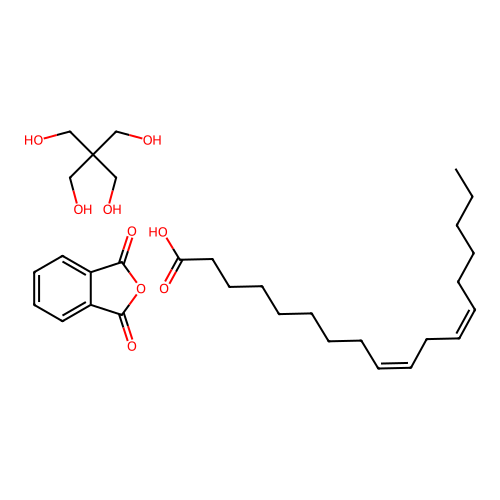Linoleic acid, pentaerythritol, phthalic anhydride polymer structure