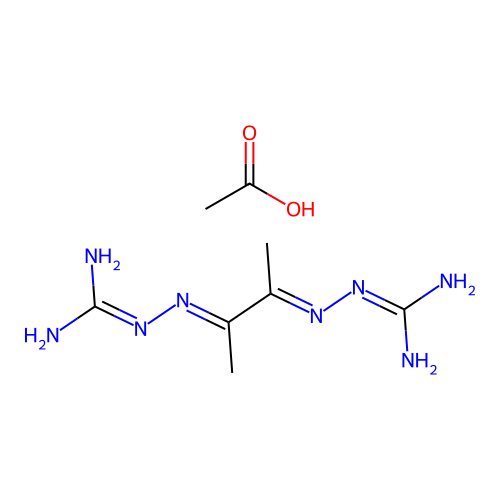 Hydrazinecarboximidamide, 2,2'-(1,2-dimethyl-1,2-ethanediylidene)bis-, acetate structure