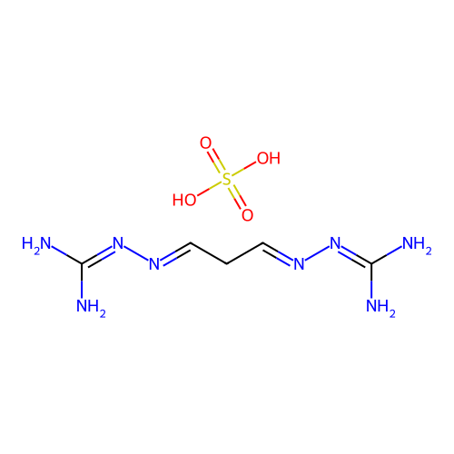 Hydrazinecarboximidamide, 2,2'-(1,3-propanediylidene)bis-, sulfate structure