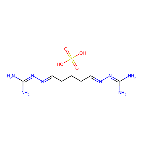 Hydrazinecarboximidamide, 2,2'-(1,5-pentanediylidene)bis-, sulfate structure