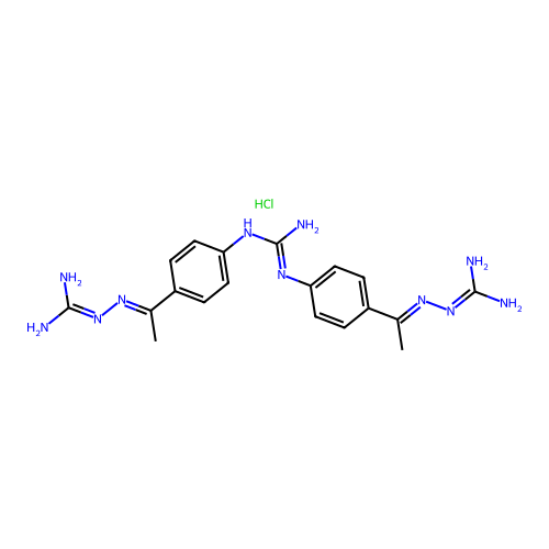 4,4'-Diactyldiphenylguanidine)bis(guanylhydrazone) hydrochloride structure