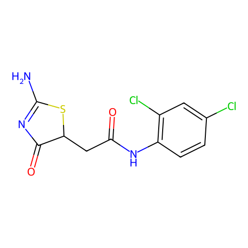 N-(2,4-Dichlorophenyl)-2-(2-imino-4-oxo-1,3-thiazolidin-5-yl)acetamide structure