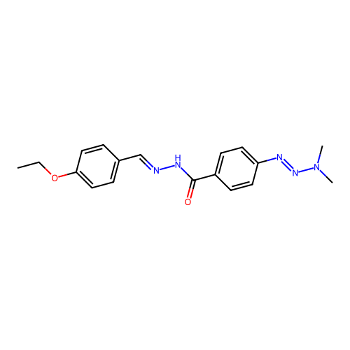4-(dimethylaminodiazenyl)-N-[(E)-(4-ethoxyphenyl)methylideneamino]benzamide structure