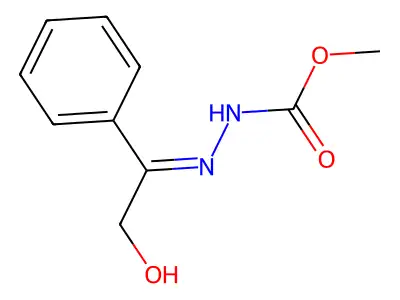 Hydrazinecarboxylic acid, (2-hydroxy-1-phenylethylidene)-, methyl ester structure