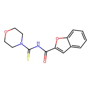 N-(morpholine-4-carbothioyl)-1-benzofuran-2-carboxamide structure