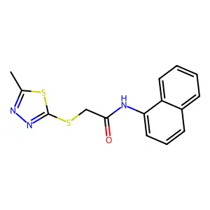 2-[(5-methyl-1,3,4-thiadiazol-2-yl)sulfanyl]-N-naphthalen-1-ylacetamide structure