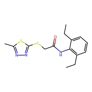 N-(2,6-diethylphenyl)-2-[(5-methyl-1,3,4-thiadiazol-2-yl)sulfanyl]acetamide structure