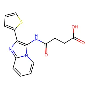 3-{[2-(Thiophen-2-yl)imidazo[1,2-a]pyridin-3-yl]carbamoyl}propanoic acid structure