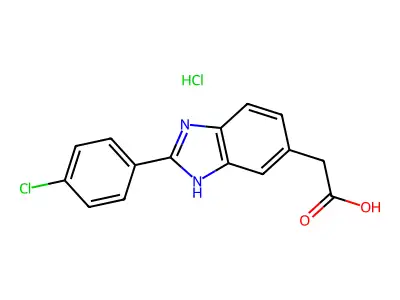 1H-Benzimidazole-5-acetic acid, 2-(4-chlorophenyl)-, monohydrochloride structure