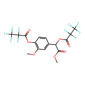Methyl O,O'-bis(pentafluoropropionoyl)vanilmandelate structure