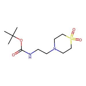 Tert-butyl N-[2-(1,1-dioxo-1,4-thiazinan-4-yl)ethyl]carbamate structure