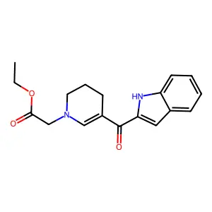 Ethyl [5-(1H-indole-2-carbonyl)-3,4-dihydropyridin-1(2H)-yl]acetate structure