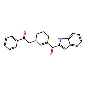 2-[5-(1H-indole-2-carbonyl)-3,4-dihydro-2H-pyridin-1-yl]-1-phenylethanone structure