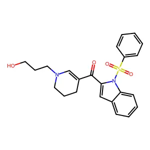[1-(benzenesulfonyl)indol-2-yl]-[1-(3-hydroxypropyl)-3,4-dihydro-2H-pyridin-5-yl]methanone structure