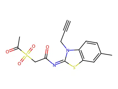 2-(Ethanesulfonyl)-N-[6-methyl-3-(prop-2-yn-1-yl)-1,3-benzothiazol-2(3H)-ylidene]acetamide structure