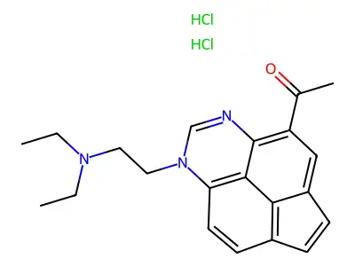 1-beta-Diethylaminoethyl-4-acetylaceperimidine dihydrochloride structure