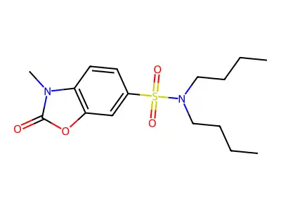 6-Benzoxazolesulfonamide, N,N-dibutyl-2,3-dihydro-3-methyl-2-oxo- structure