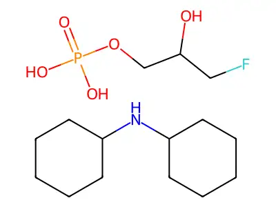 3-Fluoro-2-hydroxypropyl dihydrogen phosphate--N-cyclohexylcyclohexanamine (1/1) structure