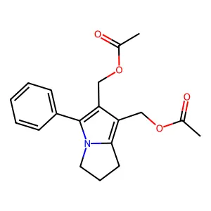 [2-(acetyloxymethyl)-3-phenyl-6,7-dihydro-5H-pyrrolizin-1-yl]methyl acetate structure