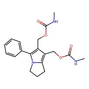 [2-(methylcarbamoyloxymethyl)-3-phenyl-6,7-dihydro-5H-pyrrolizin-1-yl]methyl N-methylcarbamate structure