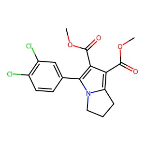 dimethyl 5-(3,4-dichlorophenyl)-2,3-dihydro-1H-pyrrolizine-6,7-dicarboxylate structure