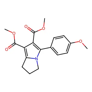 dimethyl 5-(4-methoxyphenyl)-2,3-dihydro-1H-pyrrolizine-6,7-dicarboxylate structure
