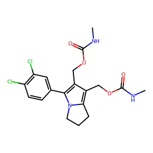 [3-(3,4-dichlorophenyl)-2-(methylcarbamoyloxymethyl)-6,7-dihydro-5H-pyrrolizin-1-yl]methyl N-methylcarbamate structure