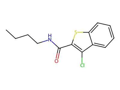 N-butyl-3-chloro-1-benzothiophene-2-carboxamide structure