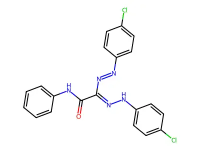1-[N'-[(4-chlorophenyl)amino]-N-(4-chlorophenyl)imino-carbamimidoyl]-N-phenyl-formamide structure