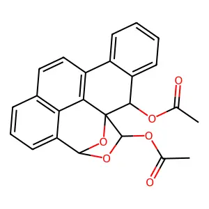 6H-4,6a-Epoxychryseno(4,5-cde)oxepin-6,7-diol, 4,7-dihydro-, diacetate structure