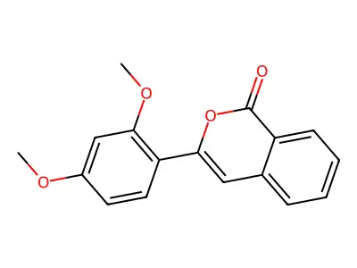 1H-2-Benzopyran-1-one, 3-(2,4-dimethoxyphenyl)- structure