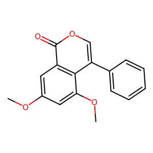 1H-2-benzopyran-1-one, 5,7-dimethoxy-4-phenyl- structure